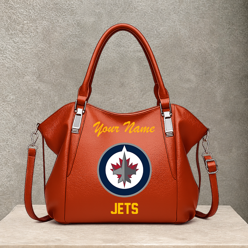 LIMITED EDITION - NEW CUSTOMIZED NHL21 WPJ WINNIPEG JETS SHOULDER HANDBAG