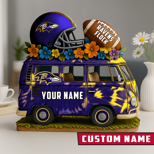 LIMITED EDITION - NEW CUSTOMIZED NFL28 BTR BALTIMORE RAVENS BUS ACRYLIC BLOCK
