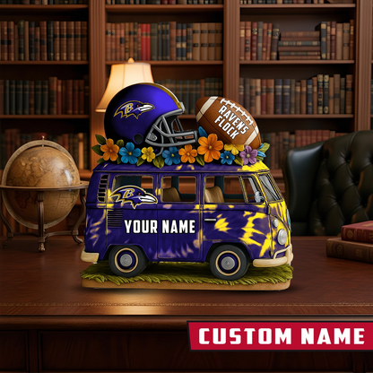 LIMITED EDITION - NEW CUSTOMIZED NFL28 BTR BALTIMORE RAVENS BUS ACRYLIC BLOCK