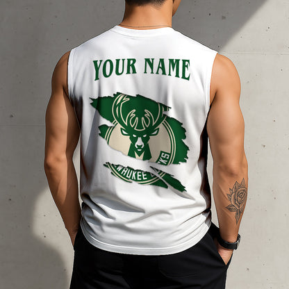 LIMITED EDITION - NEW CUSTOMIZED NBA11 MBU MILWAUKEE BUCKS TANKTOP & GYM SHIRT