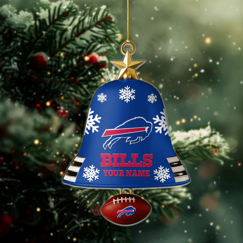 LIMITED EDITION - NEW CUSTOMIZED NFL03 BFB BUFFALO BILLS ACRYLIC CHRISTMAS BELL ORNAMENT