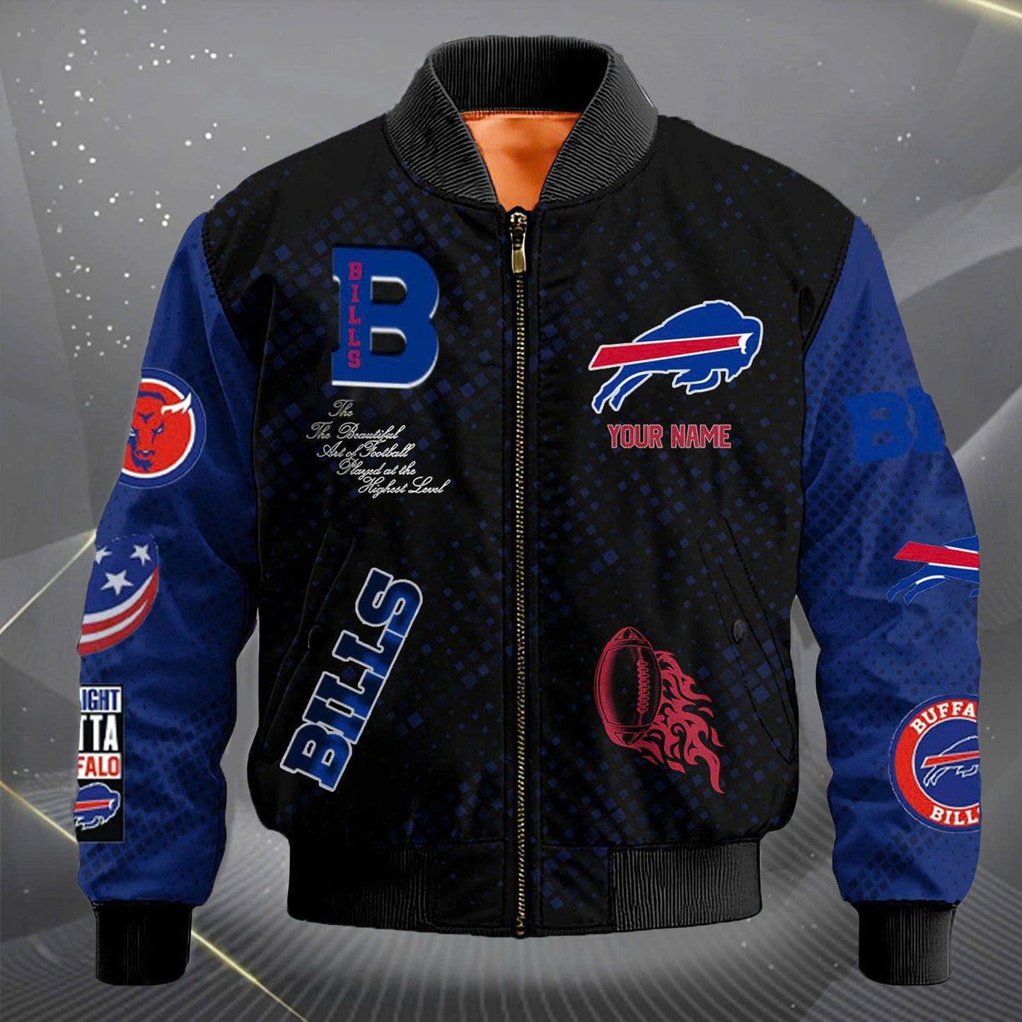 LIMITED EDITION - NEW CUSTOMIZED NFL03 BFB BUFFALO BILLS SATIN VARSITY JACKET & LONG PANTS