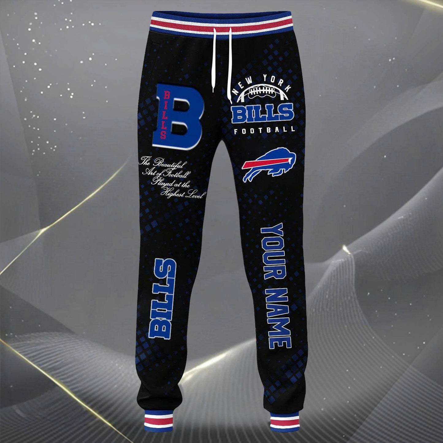 LIMITED EDITION - NEW CUSTOMIZED NFL03 BFB BUFFALO BILLS SATIN VARSITY JACKET & LONG PANTS