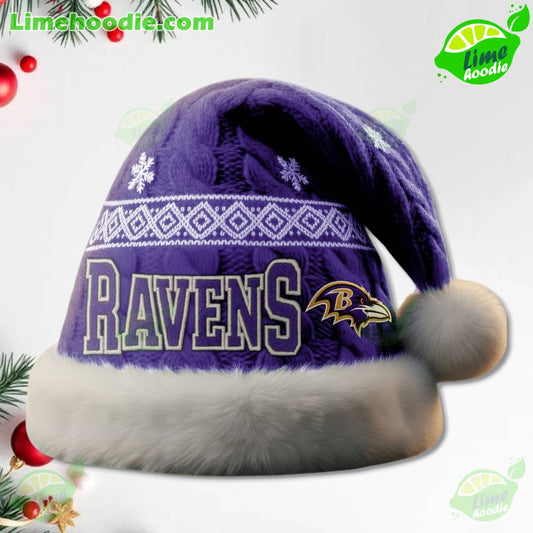 LIMITED EDITION - NEW CUSTOMIZED NFL28 BTR BALTIMORE RAVENS CHRISTMAS HAT