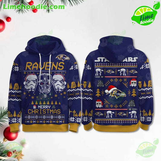 LIMITED EDITION - NEW CUSTOMIZED NFL28 BTR BALTIMORE RAVENS MERRY CHRISTMAS HOODIE, ZIP HOODIE, SWEATSHIRT