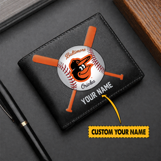 LIMITED EDITION - NEW CUSTOMIZED MLB25 BOS BALTIMORE ORIOLES LEATHER WALLET