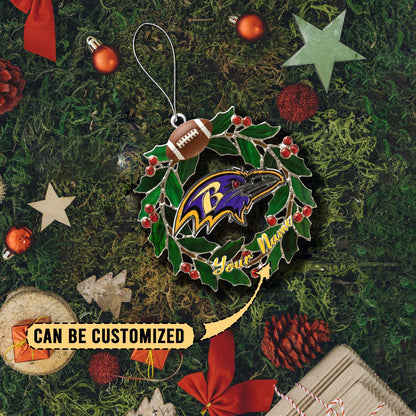LIMITED EDITION - NEW CUSTOMIZED NFL28 BTR BALTIMORE RAVENS ACRYLIC ORNAMENT