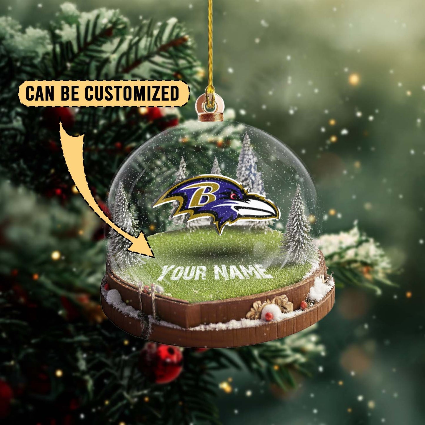 LIMITED EDITION - NEW CUSTOMIZED NFL28 BTR BALTIMORE RAVENS ACRYLIC ORNAMENT