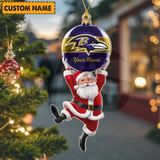 LIMITED EDITION - NEW CUSTOMIZED NFL28 BTR BALTIMORE RAVENS CHRISTMAS ACRYLIC ORNAMENT