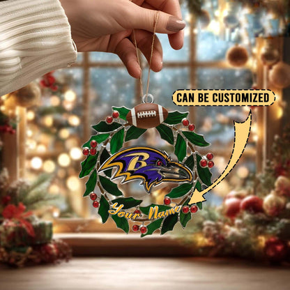 LIMITED EDITION - NEW CUSTOMIZED NFL28 BTR BALTIMORE RAVENS ACRYLIC ORNAMENT