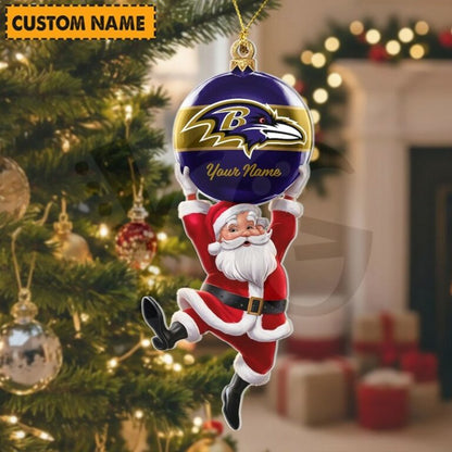 LIMITED EDITION - NEW CUSTOMIZED NFL28 BTR BALTIMORE RAVENS CHRISTMAS ACRYLIC ORNAMENT
