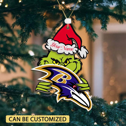 LIMITED EDITION - NEW CUSTOMIZED NFL28 BTR BALTIMORE RAVENS ACRYLIC ORNAMENT