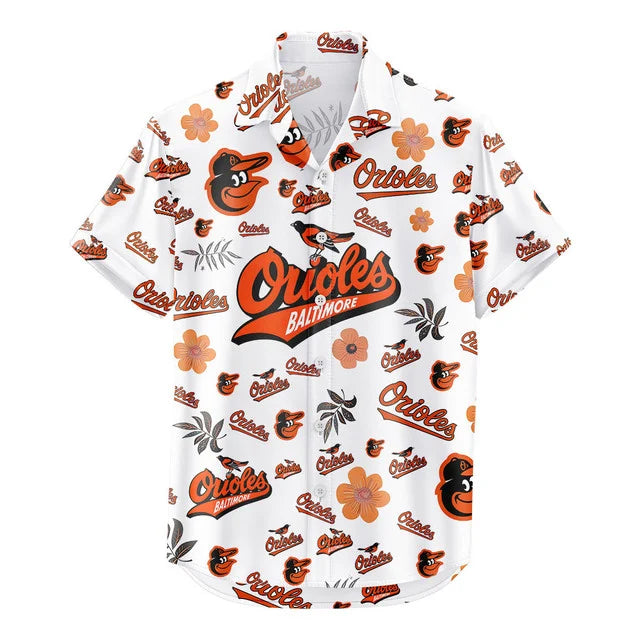LIMITED EDITION - NEW CUSTOMIZED MLB25 BOS BALTIMORE ORIOLES UNISEX HAWAIIAN SHIRT & SHORTS SET