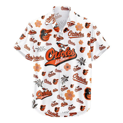 LIMITED EDITION - NEW CUSTOMIZED MLB25 BOS BALTIMORE ORIOLES UNISEX HAWAIIAN SHIRT & SHORTS SET