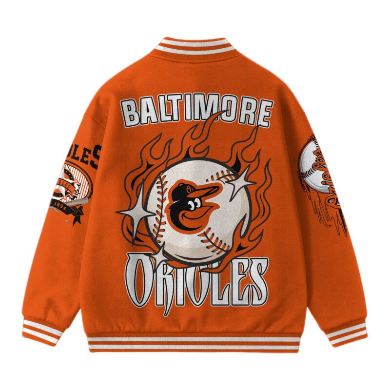 LIMITED EDITION - NEW CUSTOMIZED MLB25 BT ORIOLES SATIN VARSITY & BASEBALL JACKET