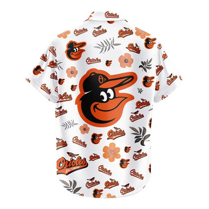 LIMITED EDITION - NEW CUSTOMIZED MLB25 BOS BALTIMORE ORIOLES UNISEX HAWAIIAN SHIRT & SHORTS SET