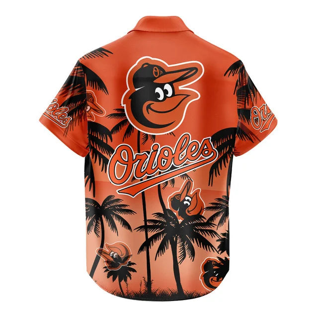 LIMITED EDITION - NEW CUSTOMIZED MLB25 BOS BALTIMORE ORIOLES UNISEX HAWAIIAN SHIRT & SHORTS SET