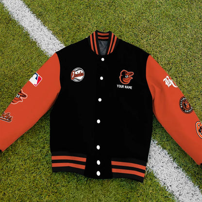 LIMITED EDITION - NEW PREMIUM MLB25 BOS BALTIMORE ORIOLES SATIN VARSITY JACKET