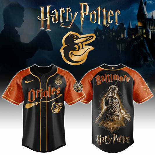 LIMITED EDITION - NEW CUSTOMIZED MLB25 BOS BALTIMORE ORIOLES x HARRY POTTER BASEBALL JERSEY & CAP
