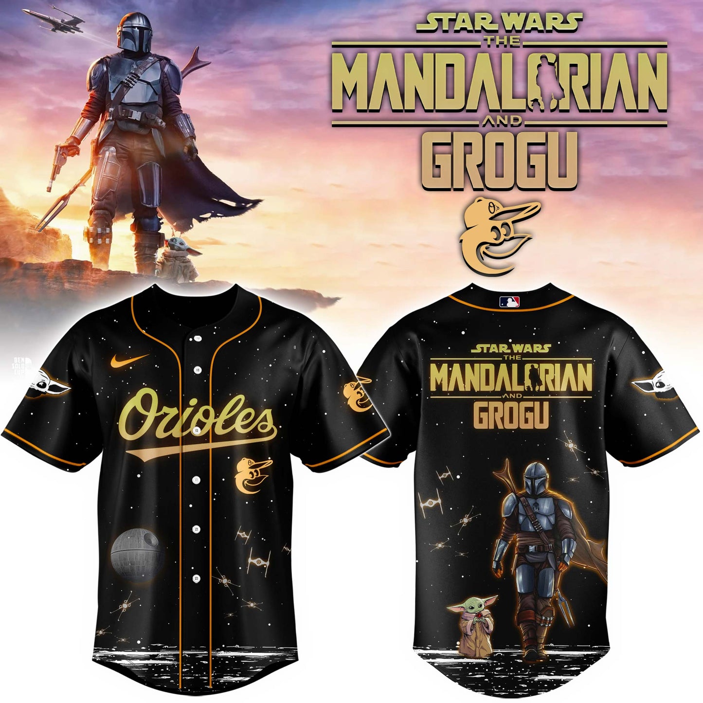 LIMITED EDITION - NEW CUSTOMIZED MLB25 BT ORIOLES x STAR WARS BASEBALL JERSEY & CAP