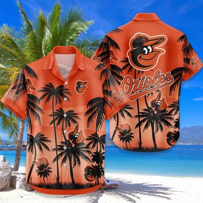 LIMITED EDITION - NEW CUSTOMIZED MLB25 BOS BALTIMORE ORIOLES UNISEX HAWAIIAN SHIRT & SHORTS SET