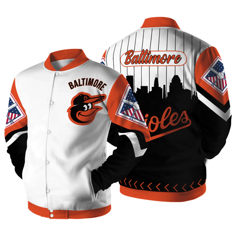 LIMITED EDITION - NEW CUSTOMIZED MLB25 BT ORIOLES SATIN VARSITY & BASEBALL JACKET