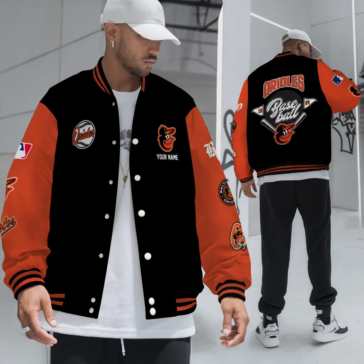 LIMITED EDITION - NEW PREMIUM MLB25 BOS BALTIMORE ORIOLES SATIN VARSITY JACKET