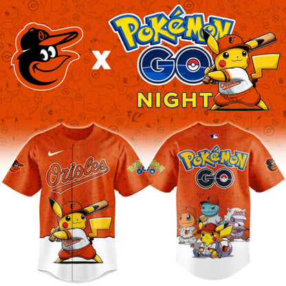 LIMITED EDITION - NEW CUSTOMIZED MLB25 BOS BALTIMORE ORIOLES x POKEMON BASEBALL JERSEY & CAP