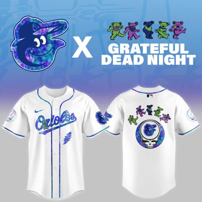 LIMITED EDITION - NEW CUSTOMIZED MLB25 BT ORIOLES x GRATEFUL DEAD BASEBALL JERSEY