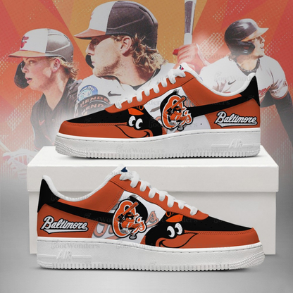 LIMITED EDITION - NEW CUSTOMIZED MLB25 BT ORIOLES AF1 SHOES