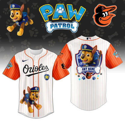 LIMITED EDITION - NEW CUSTOMIZED MLB25 BOS BALTIMORE ORIOLES x PAW PATROL BASEBALL JERSEY & CAP