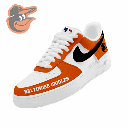 LIMITED EDITION - NEW CUSTOMIZED MLB25 BOS BALTIMORE ORIOLES AF1 SNEAKERS