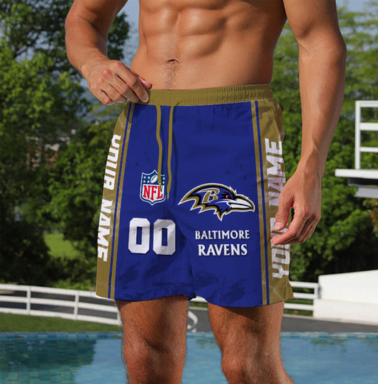 LIMITED EDITION - NEW CUSTOMIZED NFL28 BTR BALTIMORE RAVENS UNISEX SHORT PANTS