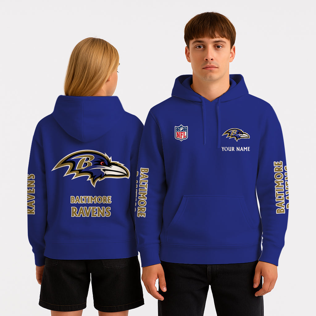 LIMITED EDITION - NEW CUSTOMIZED NFL28 BTR BALTIMORE RAVENS UNISEX HOODIE