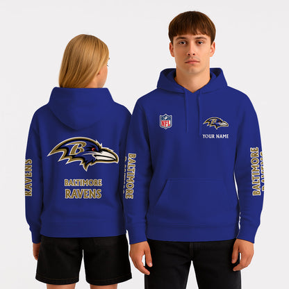 LIMITED EDITION - NEW CUSTOMIZED NFL28 BTR BALTIMORE RAVENS UNISEX HOODIE