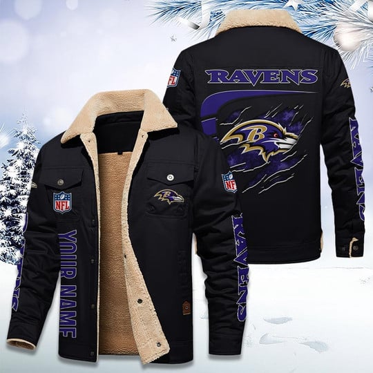 LIMITED EDITION - NEW CUSTOMIZED NFL28 BTR BALTIMORE RAVENS FLEECE JACKET