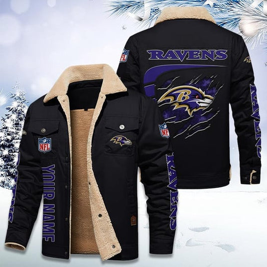 LIMITED EDITION - NEW CUSTOMIZED NFL28 BTR BALTIMORE RAVENS FLEECE JACKET