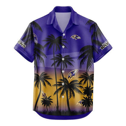 LIMITED EDITION - NEW CUSTOMIZED NFL28 BTR BALTIMORE RAVENS UNISEX HAWAIIAN SHIRT & SHORTS SET