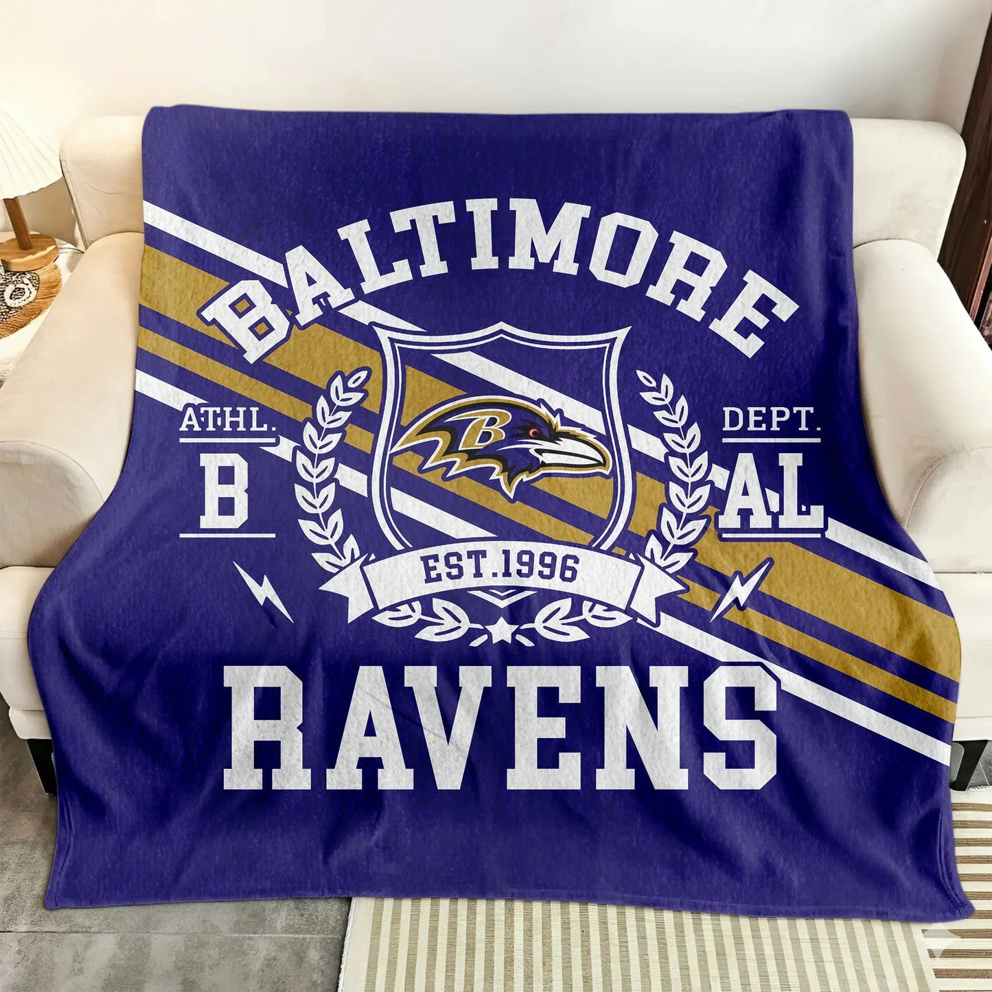 LIMITED EDITION - NEW CUSTOMIZED NFL28 BTR BALTIMORE RAVENS NORMAL & FLEECE BLANKET