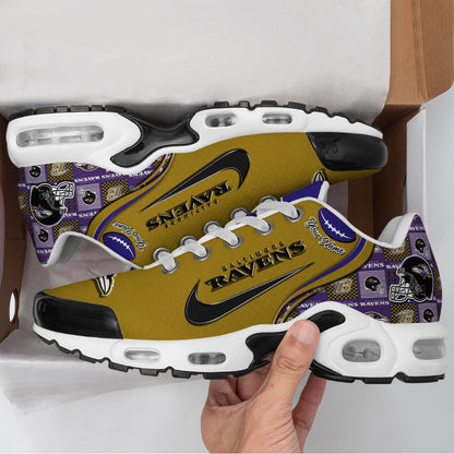 LIMITED EDITION - NEW CUSTOMIZED NFL28 BTR BALTIMORE RAVENS UNISEX AIR MAX PLUS SNEAKERS