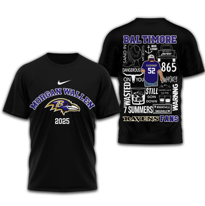 LIMITED EDITION - NEW CUSTOMIZED NFL28 BTR BALTIMORE RAVENS T-SHIRT | MULTIPLE COLORS AVAILABLE