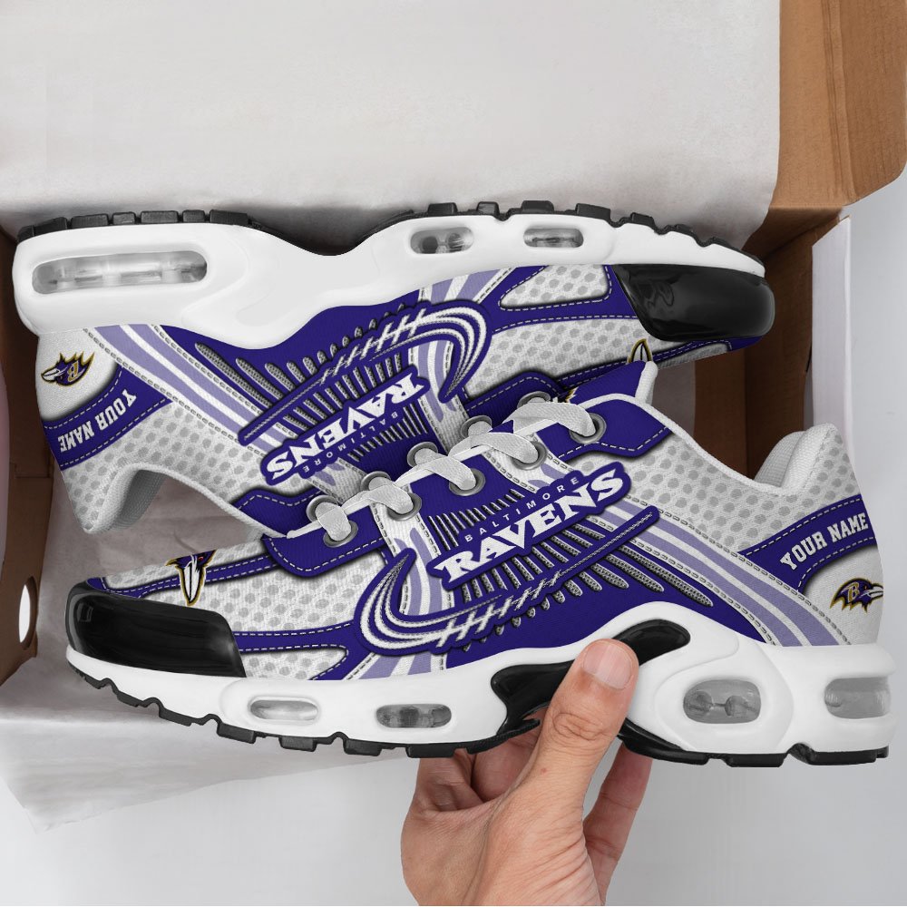 LIMITED EDITION - NEW CUSTOMIZED NFL28 BTR BALTIMORE RAVENS UNISEX AIR MAX PLUS SNEAKERS