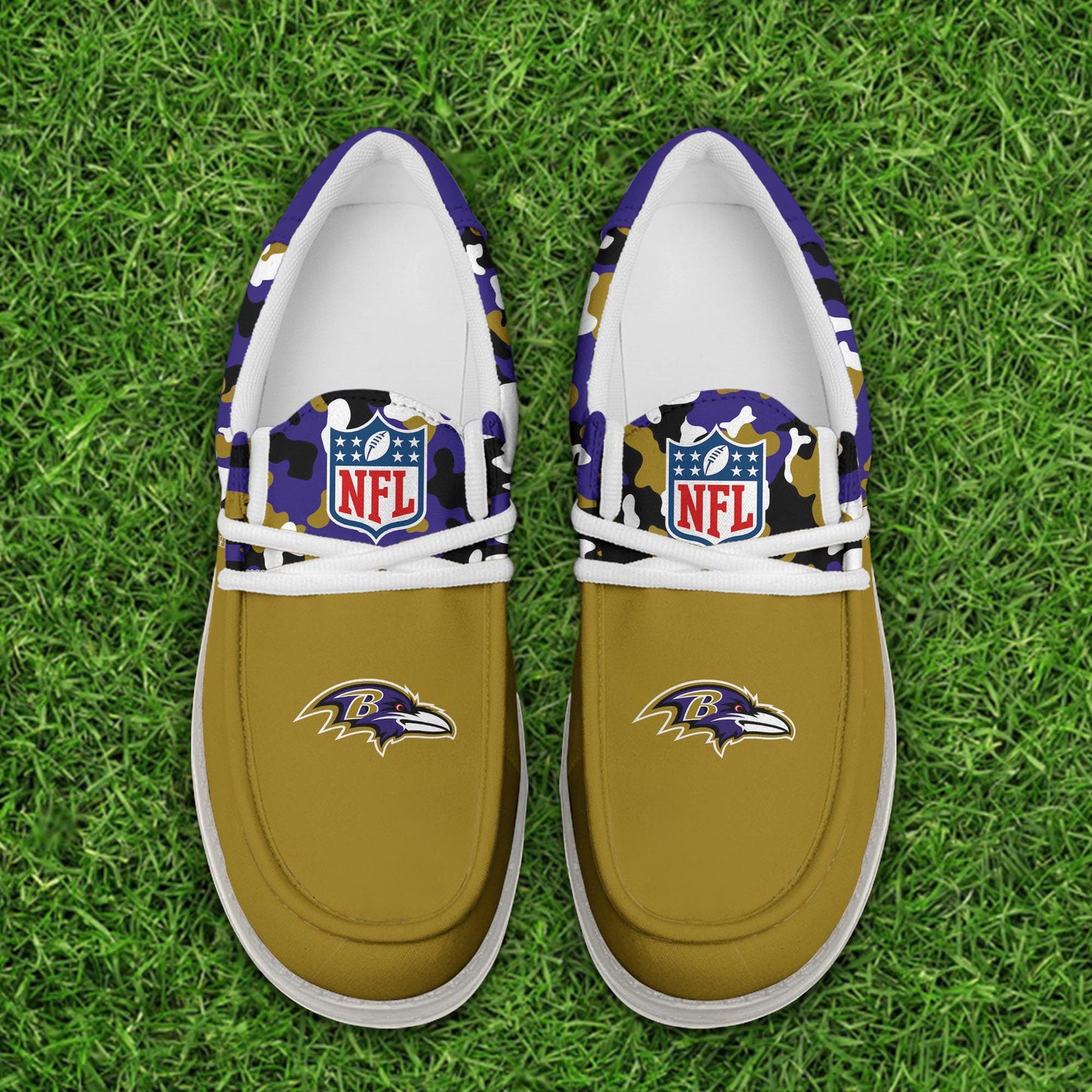 LIMITED EDITION - NEW CUSTOMIZED NFL28 BTR BALTIMORE RAVENS LOAFER SHOES