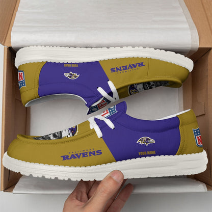 LIMITED EDITION - NEW CUSTOMIZED NFL28 BTR BALTIMORE RAVENS LOAFER SHOES