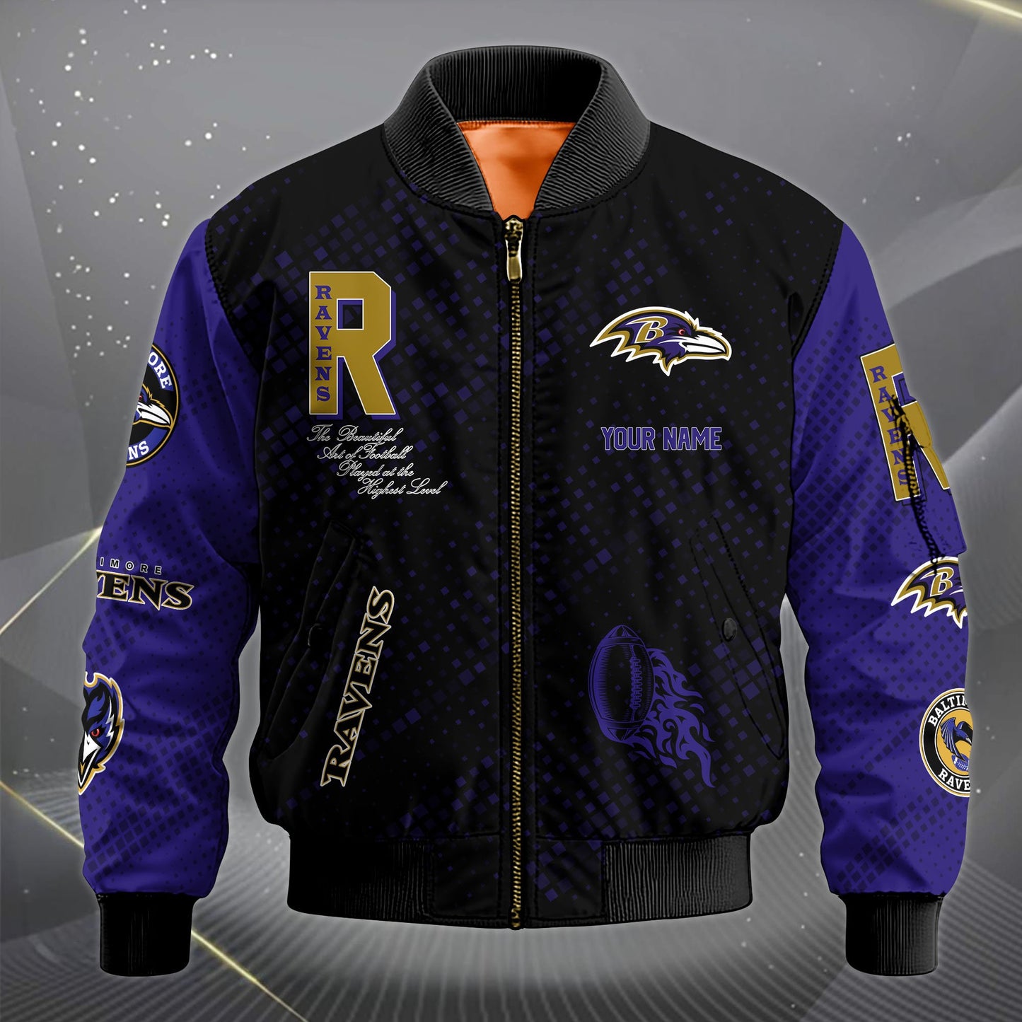 LIMITED EDITION - NEW CUSTOMIZED NFL28 BTR BALTIMORE RAVENS SATIN VARSITY JACKET & LONG PANTS