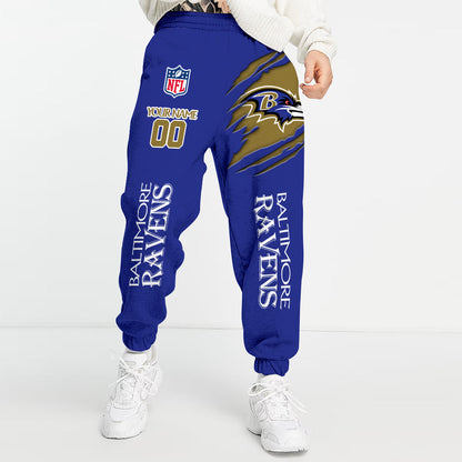 LIMITED EDITION - NEW PREMIUM NFL28 BTR BALTIMORE RAVENS UNISEX LONG PANTS
