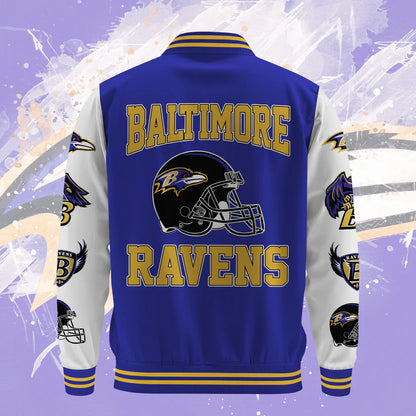 LIMITED EDITION - NEW CUSTOMIZED NFL28 BTR BALTIMORE RAVENS BASEBALL JACKET