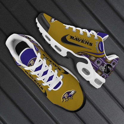 LIMITED EDITION - NEW CUSTOMIZED NFL28 BTR BALTIMORE RAVENS UNISEX AIR MAX PLUS SNEAKERS