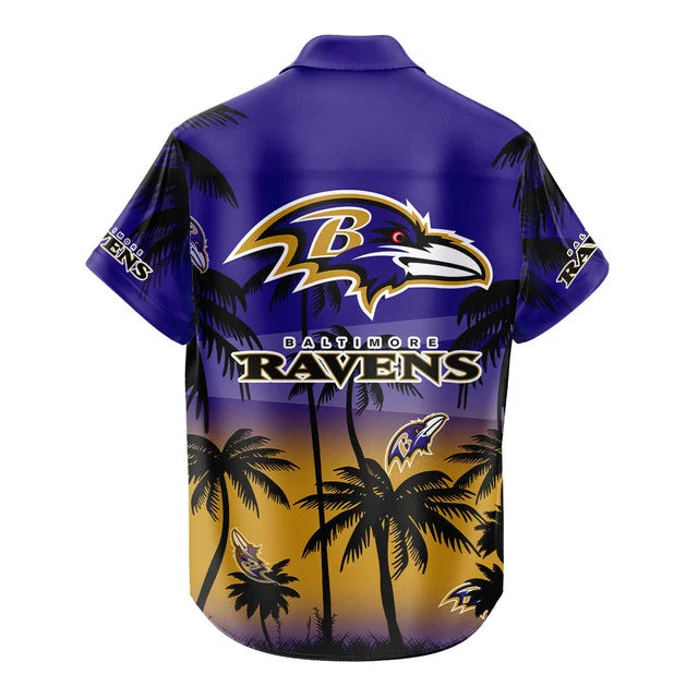 LIMITED EDITION - NEW CUSTOMIZED NFL28 BTR BALTIMORE RAVENS UNISEX HAWAIIAN SHIRT & SHORTS SET