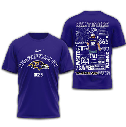 LIMITED EDITION - NEW CUSTOMIZED NFL28 BTR BALTIMORE RAVENS T-SHIRT | MULTIPLE COLORS AVAILABLE